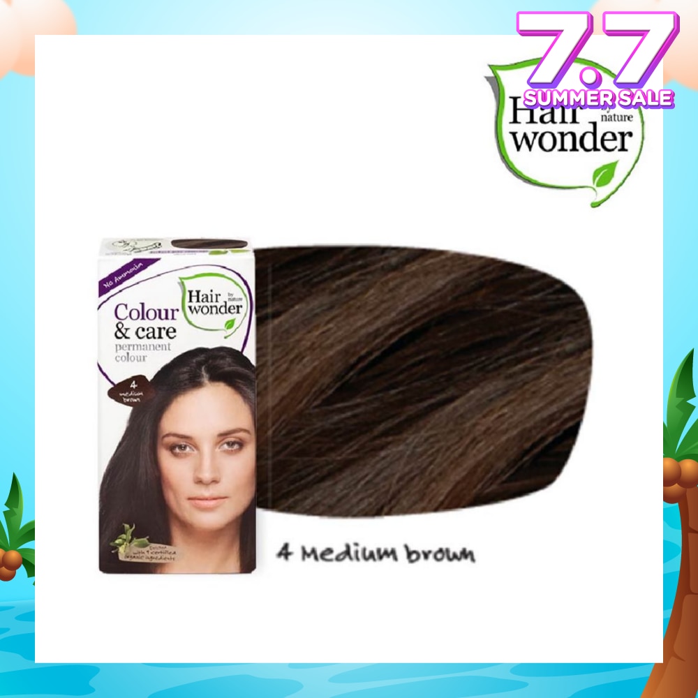 Colour & Care Organic  #4 Medium Brown (For Beautiful And Glamorous Colour, Healthy, Strong And Silky Soft Hair) 100ml