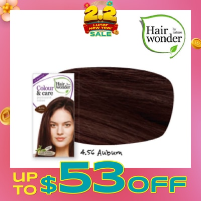 HAIR WONDER Colour & Care Organic #4.56 Auburn (For Beautiful And Glamorous Colour, Healthy, Strong And Silky Soft Hair) 100ml