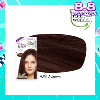 HAIR WONDER Colour & Care Organic #4.56 Auburn (For Beautiful And Glamorous Colour, Healthy, Strong And Silky Soft Hair) 100ml