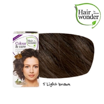 HAIR WONDER Colour & Care Organic #5 Light Brown (For Beautiful And Glamorous Colour, Healthy, Strong And Silky Soft Hair) 100ml