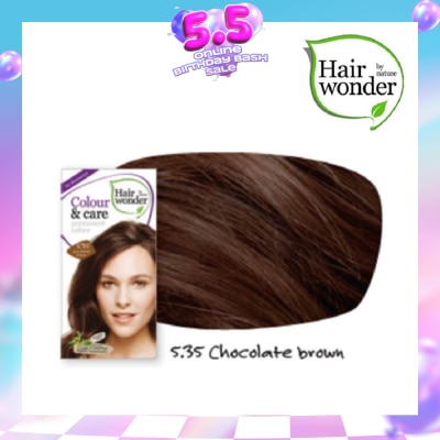 HAIR WONDER - Colour & Care Organic #5.35 Chocolate Brown (For Beautiful And Glamorous Colour, Healthy, Strong And Silky Soft Hair) 100ml