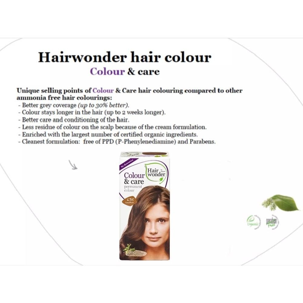 Colour & Care Organic #6.35 Hazelnut (For Beautiful And Glamorous Colour, Healthy, Strong And Silky Soft Hair) 100ml