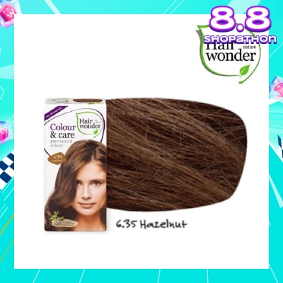 HAIR WONDER Colour & Care Organic #6.35 Hazelnut (For Beautiful And Glamorous Colour, Healthy, Strong And Silky Soft Hair) 100ml