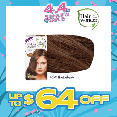 HAIR WONDER - Colour & Care Organic #6.35 Hazelnut (For Beautiful And Glamorous Colour, Healthy, Strong And Silky Soft Hair) 100ml
