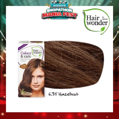 HAIR WONDER - Colour & Care Organic #6.35 Hazelnut (For Beautiful And Glamorous Colour, Healthy, Strong And Silky Soft Hair) 100ml