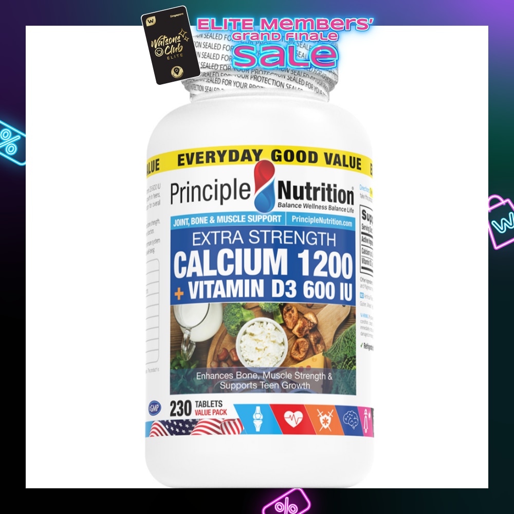 Extra Strength Calcium 1200 + Vitamin D3 600 IU Tablet (To Supports Women's Health, Skin, Scalp Health & PMS Discomforts) 230s