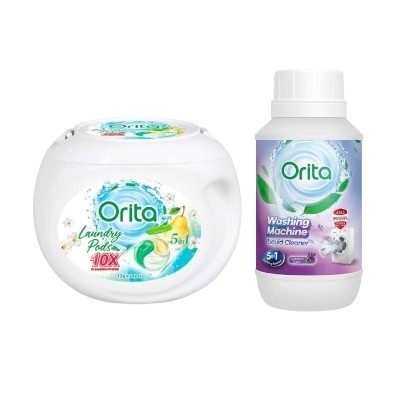 ORITA 5 In 1 Laundry Pods & Washing Machine Liquid Cleaner Bundle Set 1s image