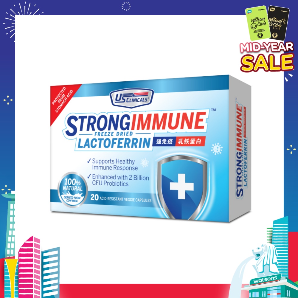StrongImmune Lactoferrin 100% Natural Veggie Capsule (Support Healthy Immune Response) 20s