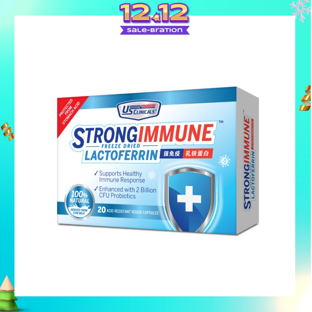 StrongImmune Lactoferrin 100% Natural Veggie Capsule (Support Healthy Immune Response) 20s