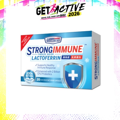 US CLINICALS - StrongImmune Lactoferrin 100% Natural Veggie Capsule (Support Healthy Immune Response) 20s image