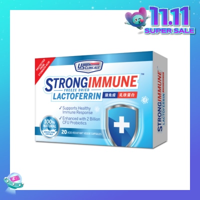 US CLINICALS StrongImmune Lactoferrin 100% Natural Veggie Capsule (Support Healthy Immune Response) 20s