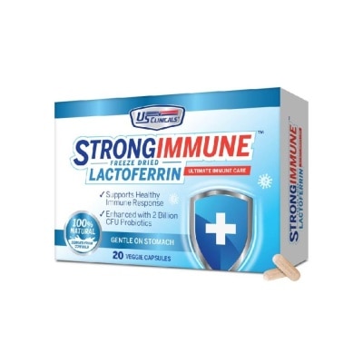 US CLINICALS StrongImmune Lactoferrin 100% Natural Veggie Capsule (Support Healthy Immune Response) 20s