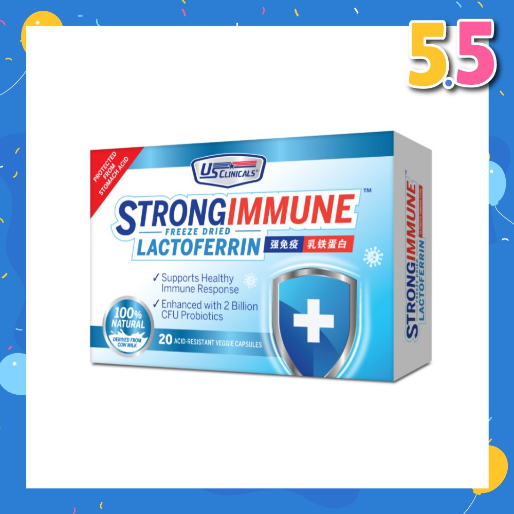 StrongImmune Lactoferrin 100% Natural Veggie Capsule (Support Healthy Immune Response) 20s