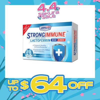 US CLINICALS - StrongImmune Lactoferrin 100% Natural Veggie Capsule (Support Healthy Immune Response) 20s
