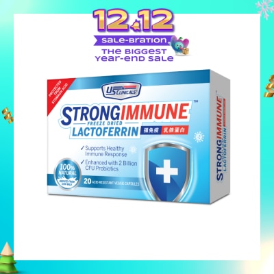 US CLINICALS StrongImmune Lactoferrin 100% Natural Veggie Capsule (Support Healthy Immune Response) 20s