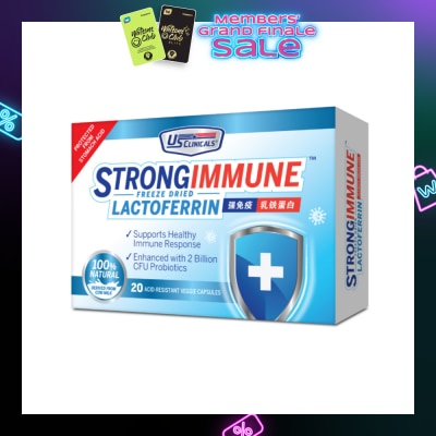 US CLINICALS StrongImmune Lactoferrin 100% Natural Veggie Capsule (Support Healthy Immune Response) 20s