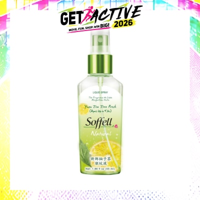 SOFFELL - Natural Range Yuzu Tea Tree Insect Repellent (Suitable For 2 Years Old & Above + Comes In Pump Action Bottle + Up To 4 hours Protection + Non-Oily Formula) 55ml (Expiry: Jul`2027) image
