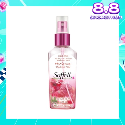 SOFFELL Natural Range Mint Geraniumn Insect Repellent (Suitable For 2 Years Old & Above) 55ml (Expiry: Mar`2026)
