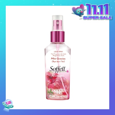 SOFFELL Natural Range Mint Geraniumn Insect Repellent (Suitable For 2 Years Old & Above) 55ml (Expiry: Mar`2026)