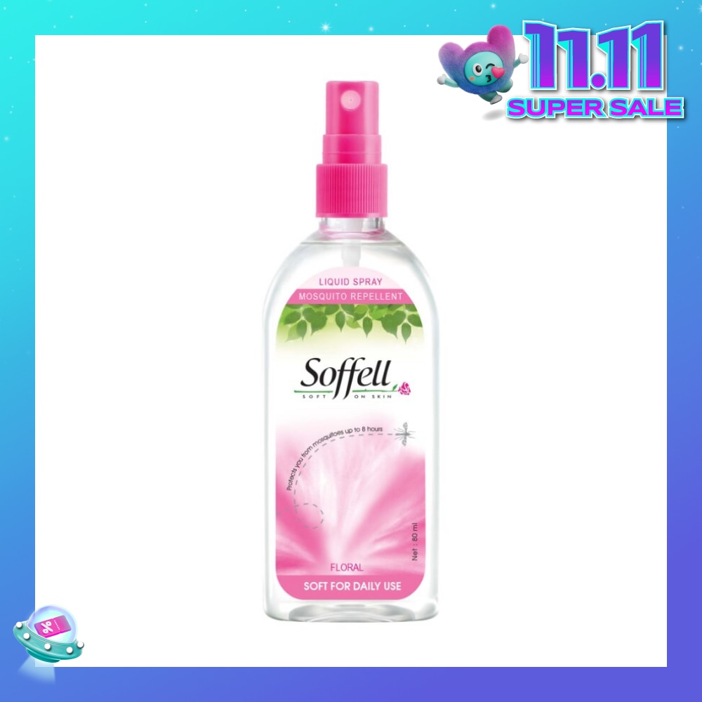 Floral Scented Insect Repellent (Contains DEET As Active Ingredient + Comes In Pump Action Bottle + Up To 8 hours Protection) 80ml