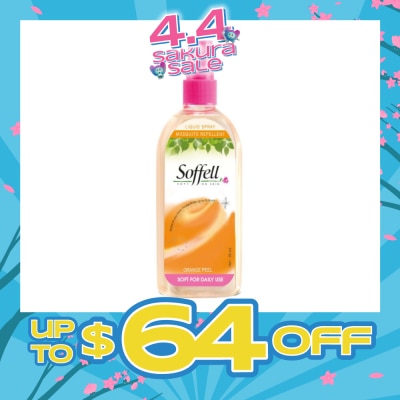 SOFFELL - Orange Peel Scented Insect Repellent (Contains DEET As Active Ingredient + Comes In Pump Action Bottle + Up To 8 hours Protection) 80ml