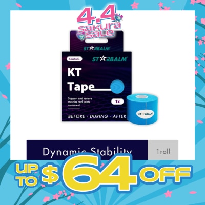 STARBALM - Kinesiology Tape (KT Tape) Classic Blue 5cm x 5m (Joint Stability &Tension Relief + Support & Protect) 1s