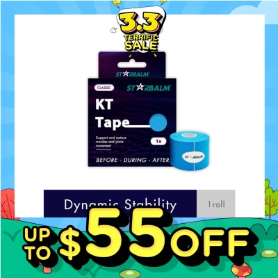 STARBALM Kinesiology Tape (KT Tape) Classic Blue 5cm x 5m (Joint Stability &Tension Relief + Support & Protect) 1s