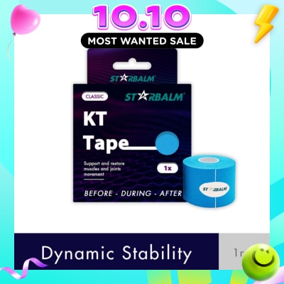 STARBALM Kinesiology Tape (KT Tape) Classic Blue 5cm x 5m (Joint Stability &Tension Relief + Support & Protect) 1s image