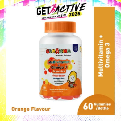 GUMAZING - Kids Multivitamin + Omega-3 Orange Flavour Gummies 30 Day Supply 60s image