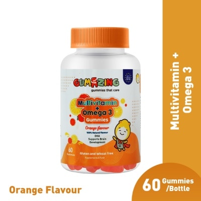 GUMAZING - Kids Multivitamin + Omega-3 Orange Flavour Gummies 30 Day Supply 60s