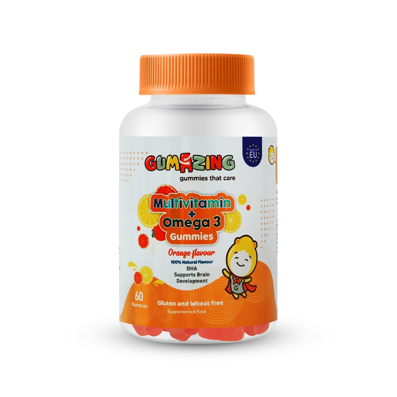Kids Multivitamin + Omega-3 Orange Flavour Gummies 30 Day Supply 60s