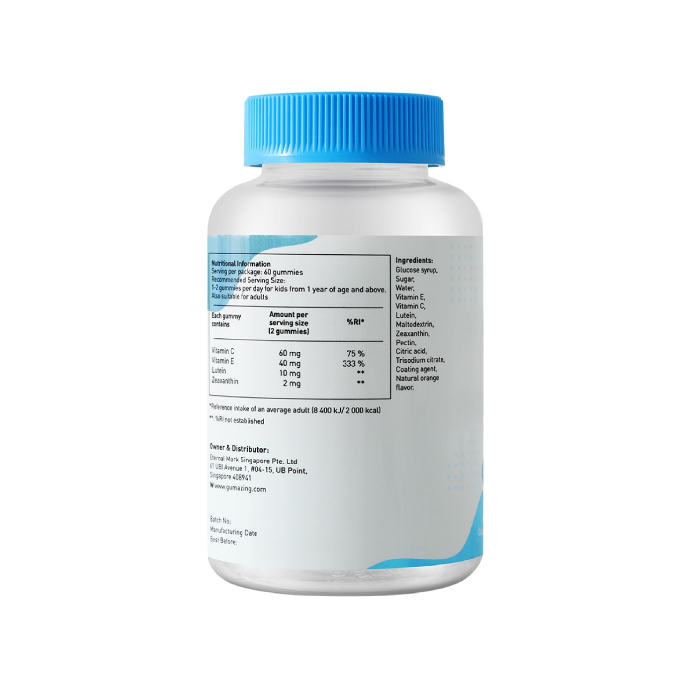 Kids Lutein Eye Care Orange Flavour Gummies 30 Day Supply 60s