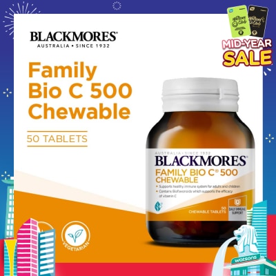 BLACKMORES Family Bio C 500 Chewable Tablet (To Supports Healthy Immune System For Adults & Children) 50s