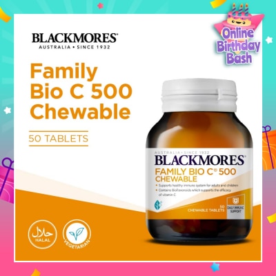 BLACKMORES Family Bio C 500 Chewable Tablet (To Supports Healthy Immune System For Adults & Children) 50s