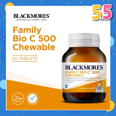 BLACKMORES Family Bio C 500 Chewable Tablet (To Supports Healthy Immune System For Adults & Children) 50s