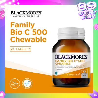 BLACKMORES Family Bio C 500 Chewable Tablet (To Supports Healthy Immune System For Adults & Children) 50s