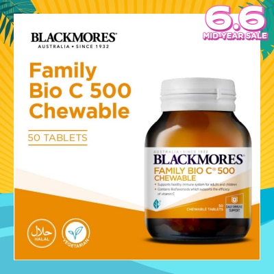 BLACKMORES Family Bio C 500 Chewable Tablet (To Supports Healthy Immune System For Adults & Children) 50s