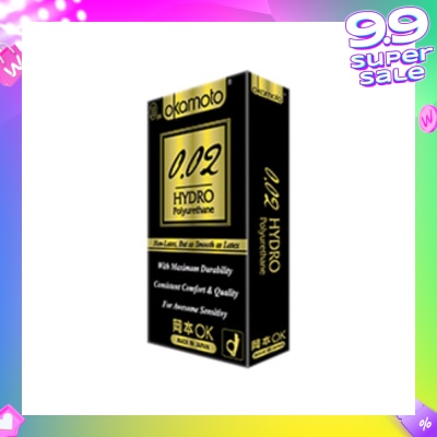 OKAMOTO® 0.02 Hydro Polyurethane Nonlatex Condoms 8s