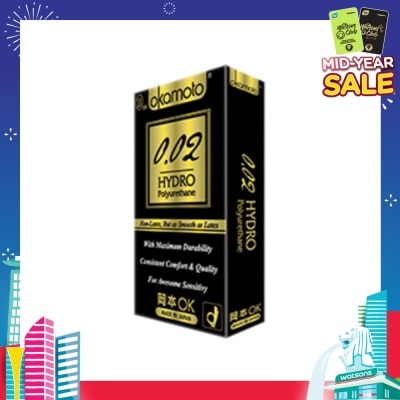 OKAMOTO® 0.02 Hydro Polyurethane Nonlatex Condoms 8s