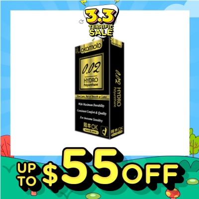 OKAMOTO® 0.02 Hydro Polyurethane Nonlatex Condoms 8s