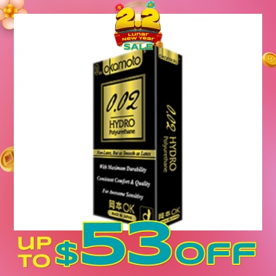 OKAMOTO® 0.02 Hydro Polyurethane Nonlatex Condoms 8s