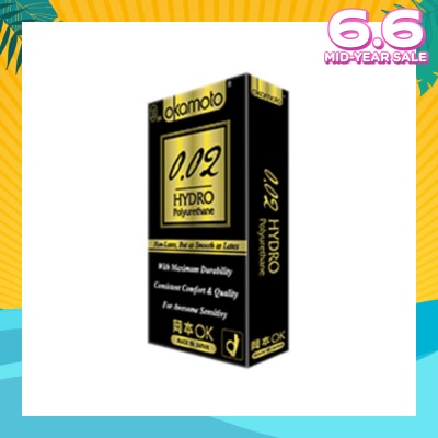 OKAMOTO® 0.02 Hydro Polyurethane Nonlatex Condoms 8s