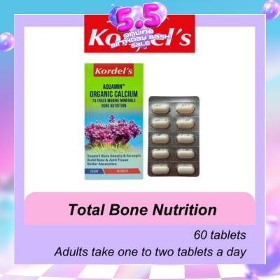 KORDEL'S - Organic Calcium Tablet (Support Bone Density + Build Bone Joint Tissue) 60s