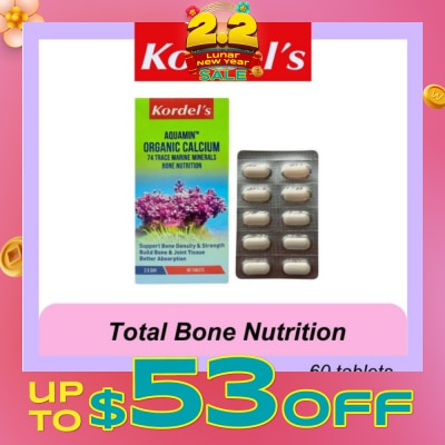 KORDEL'S Organic Calcium Tablet (Support Bone Density + Build Bone Joint Tissue) 60s