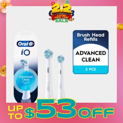 ORAL-B iO Advanced Clean Electric Toothbrush Replacement Brush Head White 2s