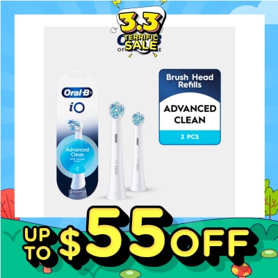ORAL-B iO Advanced Clean Electric Toothbrush Replacement Brush Head White 2s