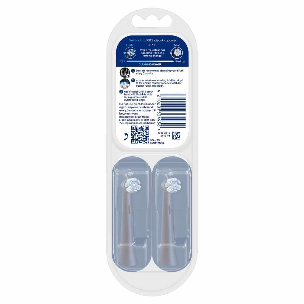 iO Ultimate Clean White Brush Heads Refill Black 2s