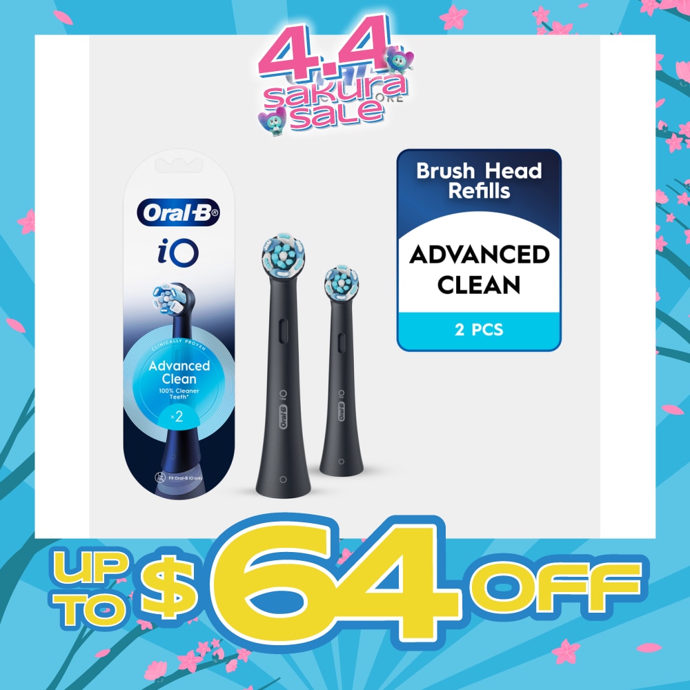 iO Advanced Clean Electric Toothbrush Replacement Brush Head Black 2s