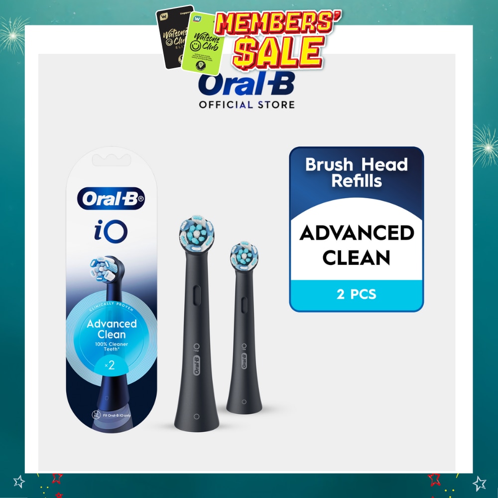 iO Advanced Clean Electric Toothbrush Replacement Brush Head Black 2s