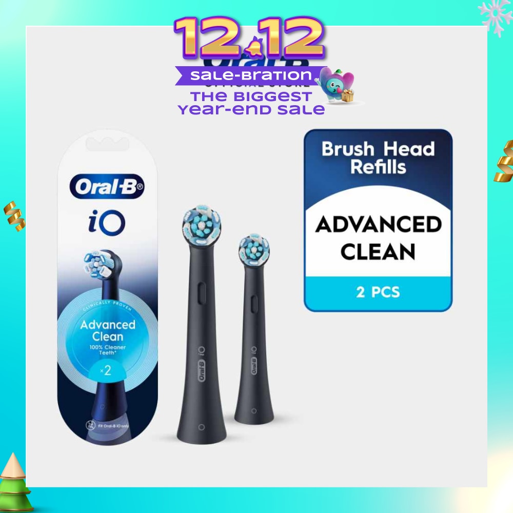 iO Ultimate Clean White Brush Heads Refill Black 2s